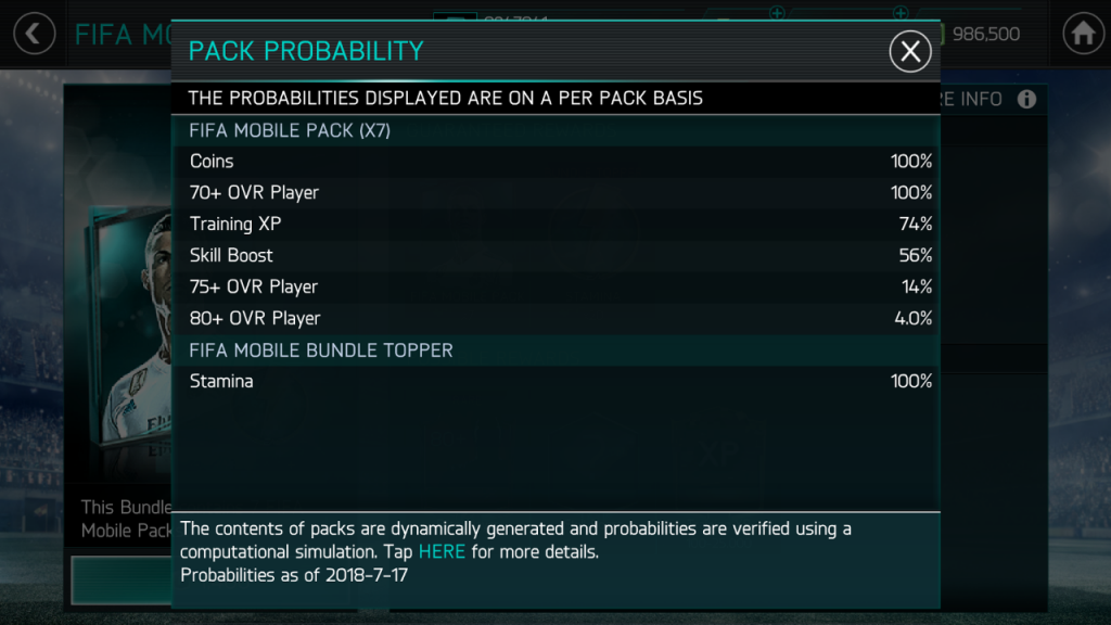 FIFA Mobile: Pack Probabilities Update - FifaUltimateTeam.it - UK
