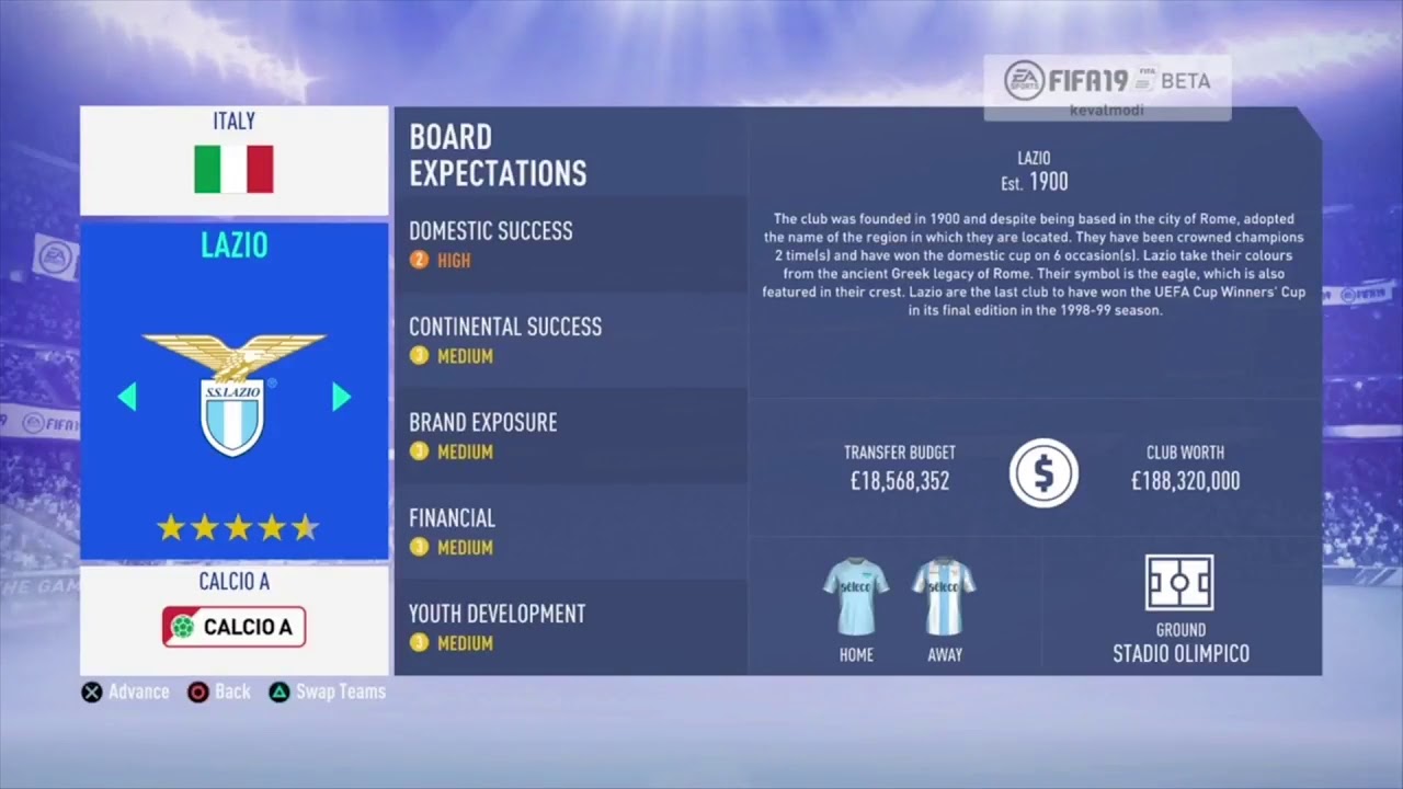 FIFA 19 Budget Serie A Career Mode FifaUltimateTeam