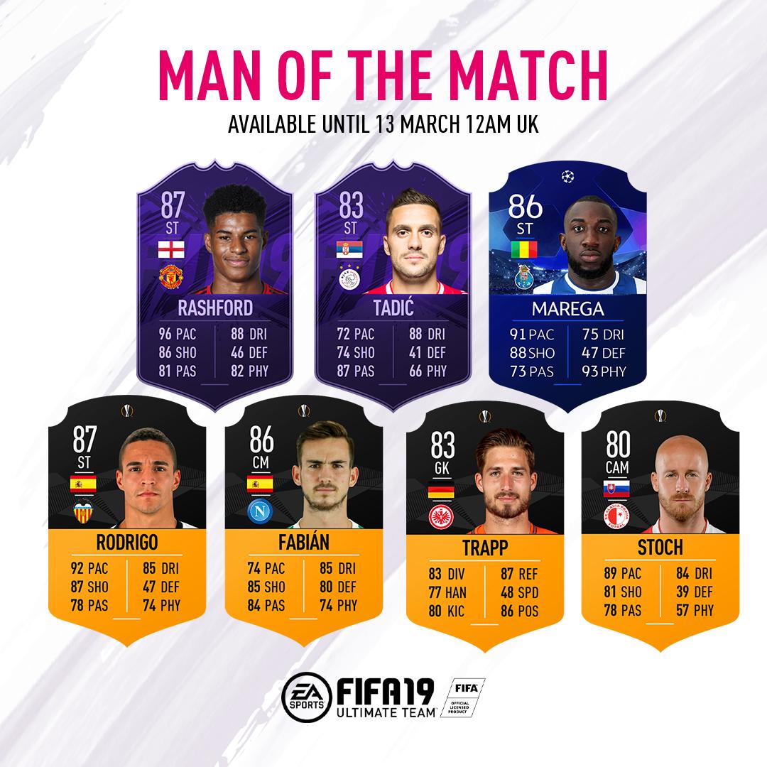 Fifa 19 Announced Seven New Man Of The Match For Ucl And El Fifaultimateteam It Uk