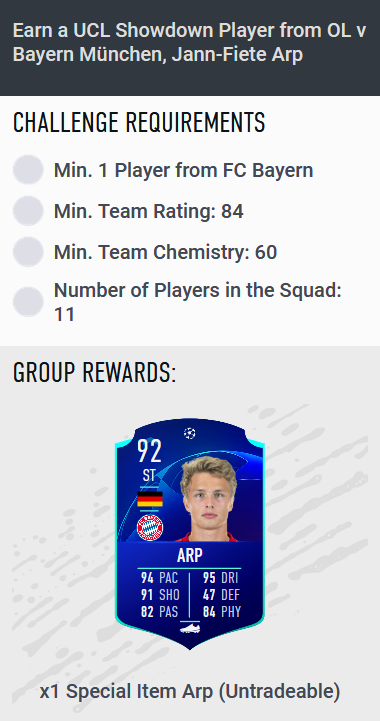 Ucl showdown fifa 20 Clearance