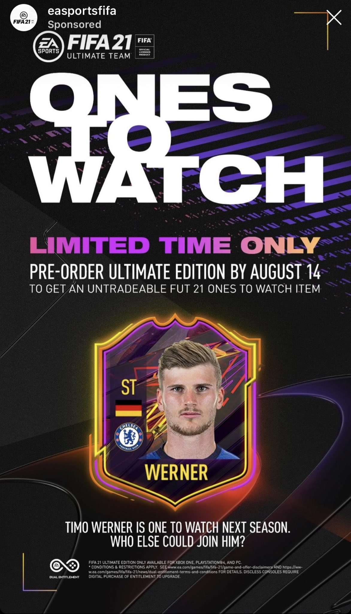 Verniel Punt verjaardag FIFA 21: Timo Werner OTW – First Ones To Watch card revealed |  FifaUltimateTeam.it - UK