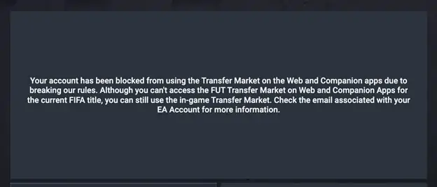 earn fut transfer market access blocked