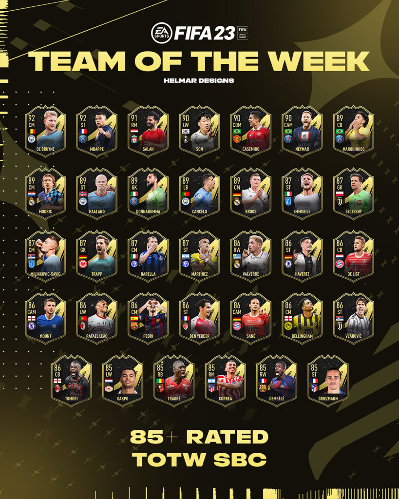 FIFA 23 85+ TOTW Upgrade SBC Which players can I get? FifaUltimateTeam.it UK