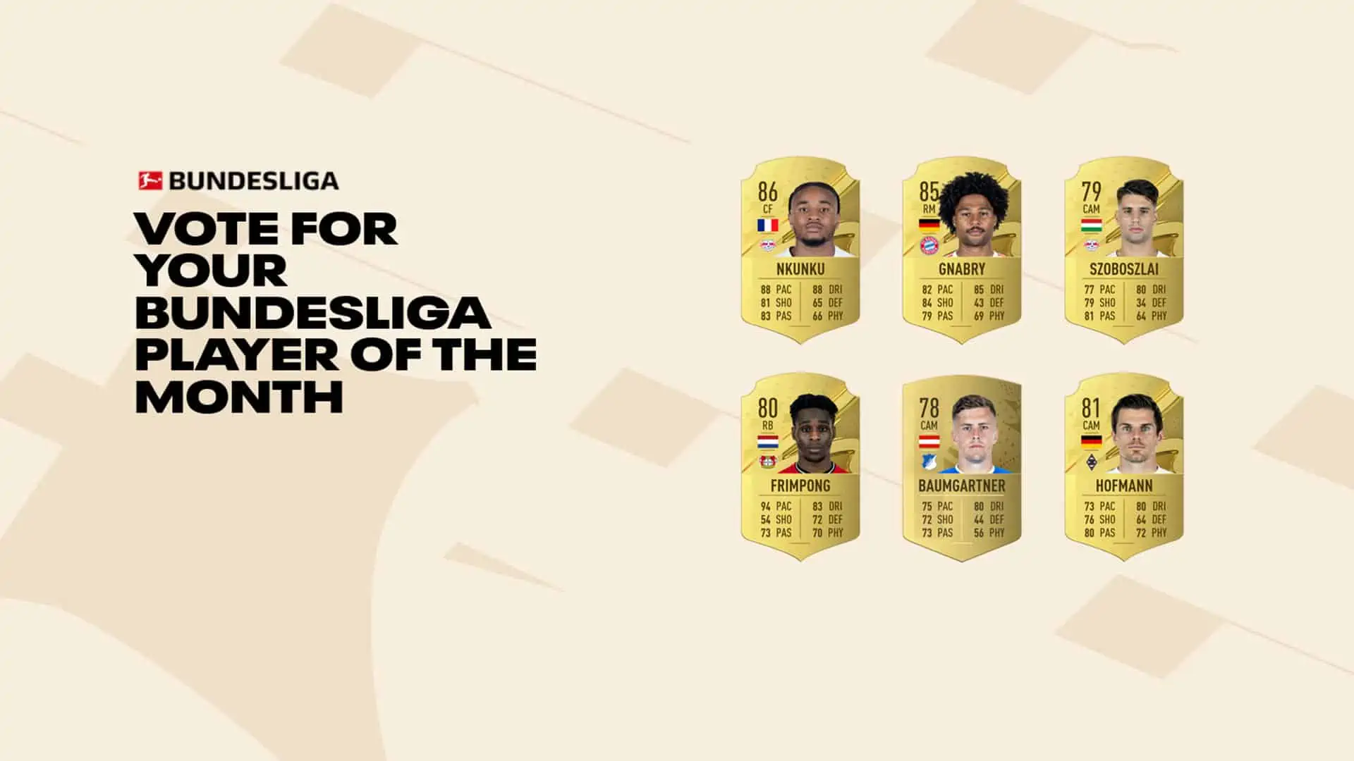 FIFA 23 NOMINEES POTM NOVEMBER BUNDESLIGA