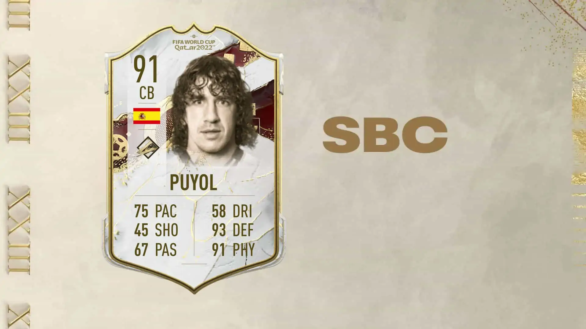 FIFA 23 SBC PUYOL WORLD CUP ICON