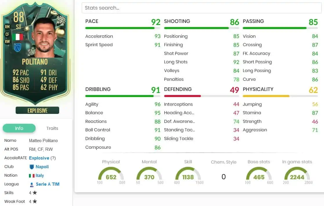 FIFA 23 SBC POLITANO WINTER WILDCARDS
