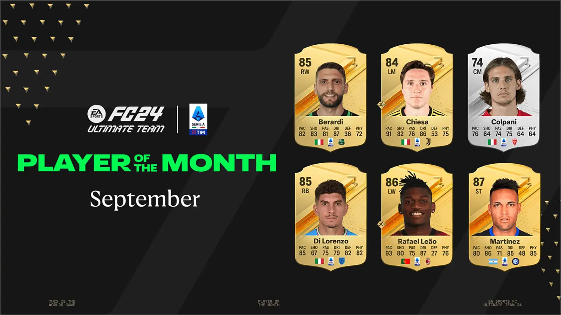 FC 24 SERIE A POTM NOMINEES SEPTEMBER