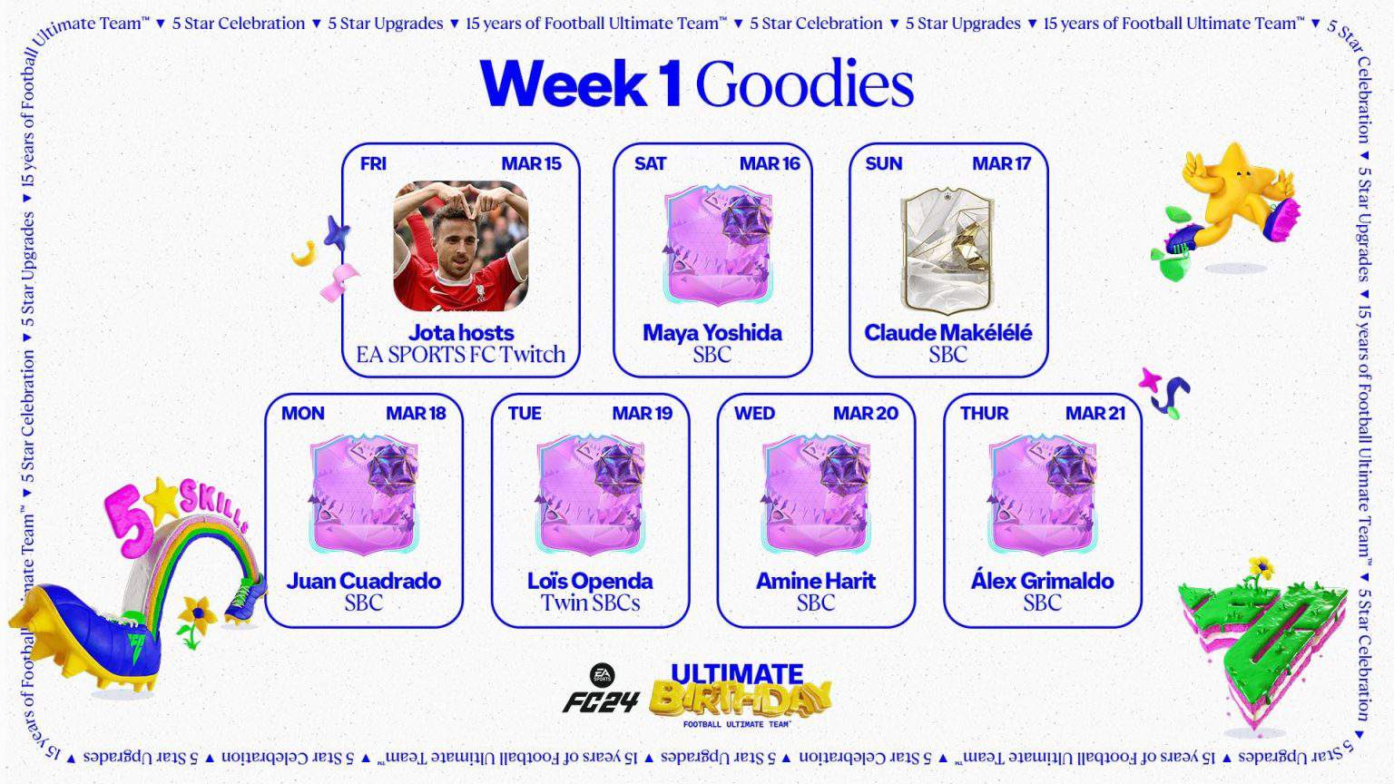 EA FC 24 Ultimate Birthday Calendar Another 6 SBCs arriving in Week 1