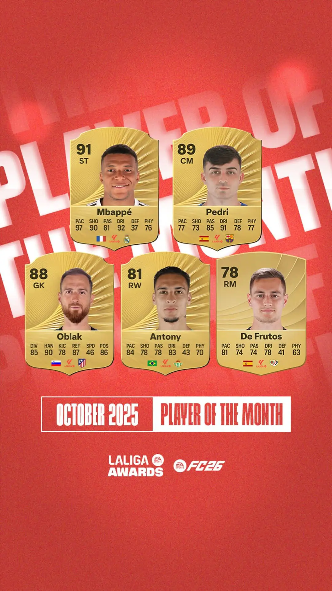 Nominees POTM October LaLiga EA FC 26