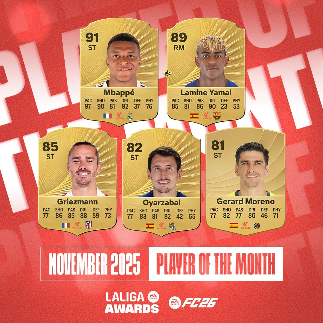 La Liga POTM Nominees November EA FC 26