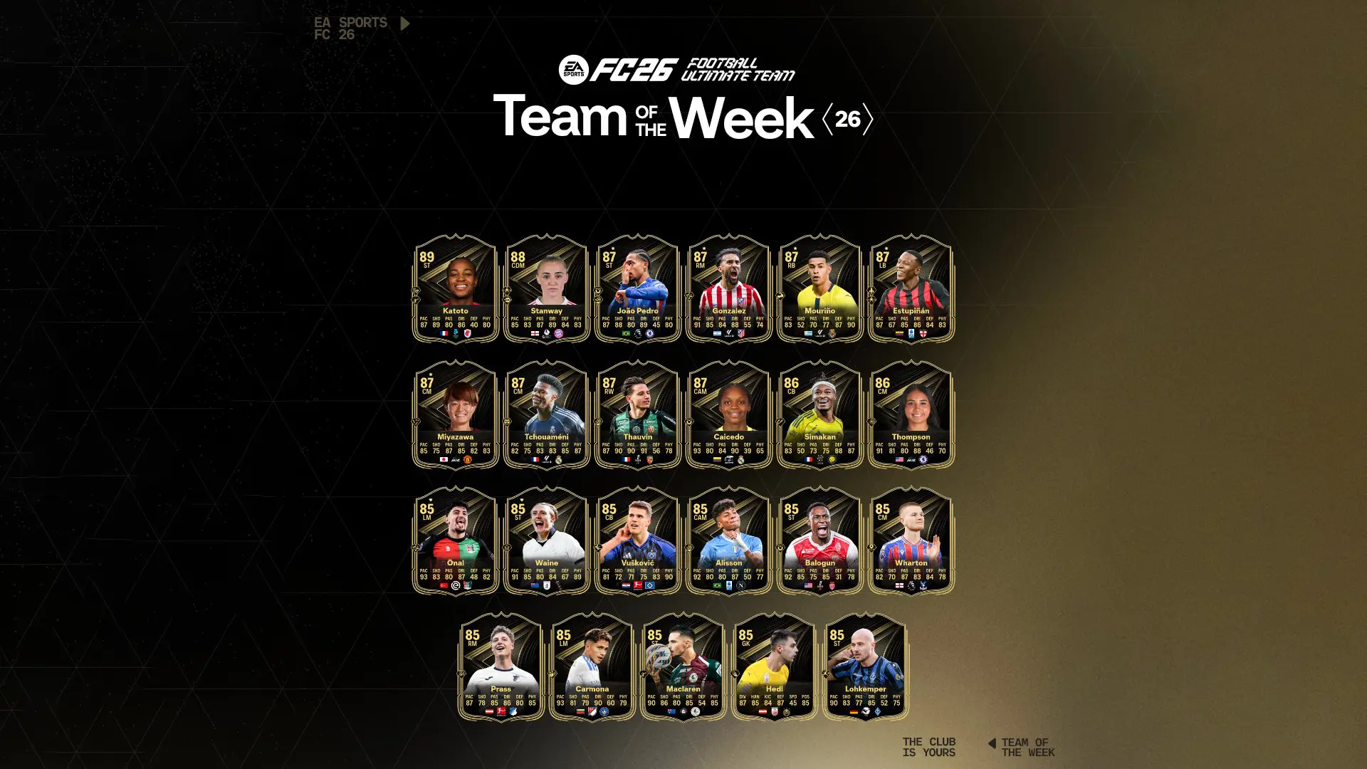 Cover TOTW 26 EA FC 26