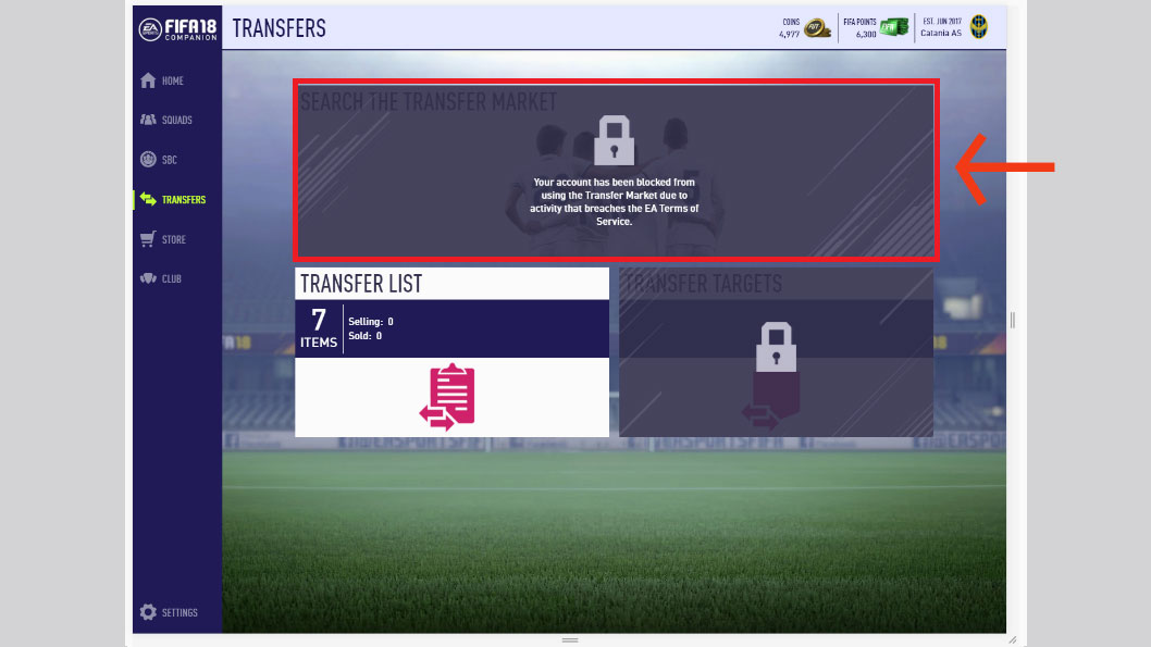 fut transfer market web comp app blocked