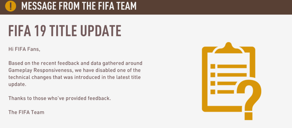 aggiornamento lato server fifa 19