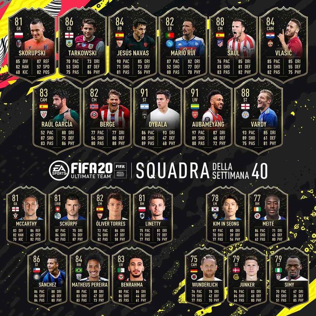 totw 40 fifa 20