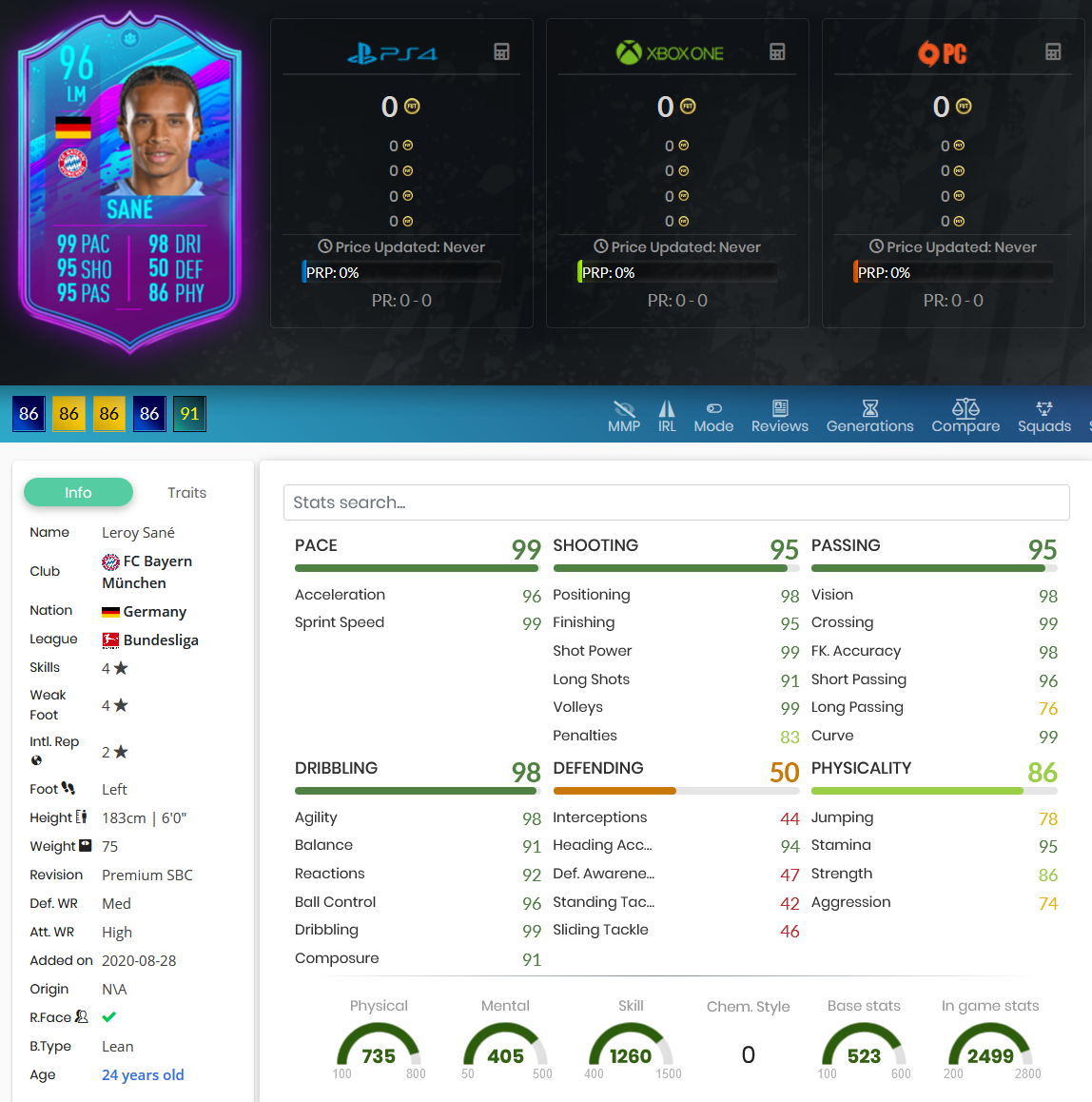 sane sbc fifa 20