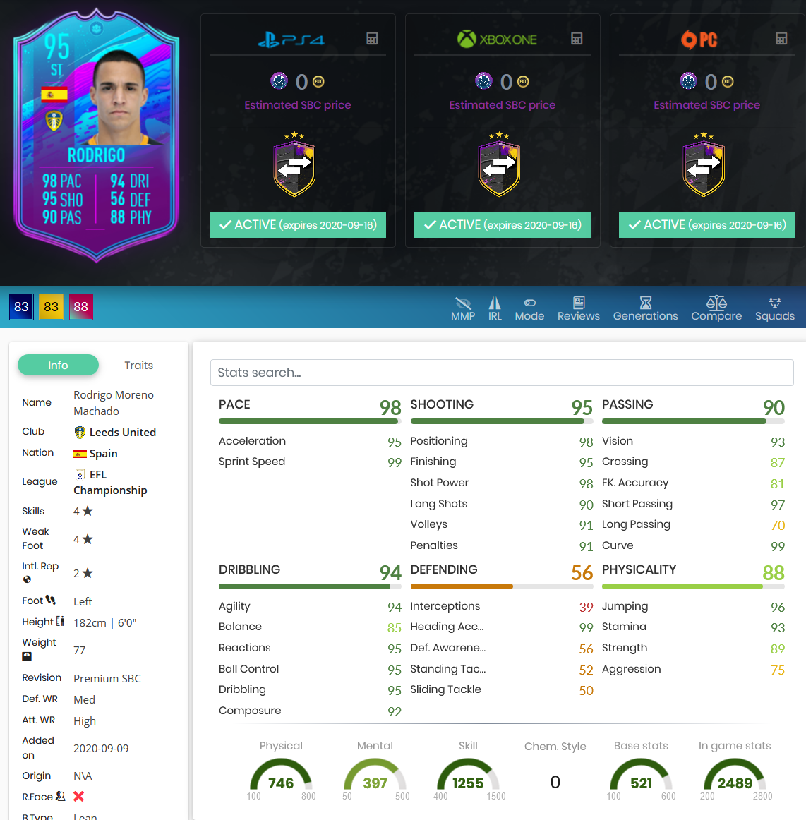 stats card editor rodrigo fifa 20 season