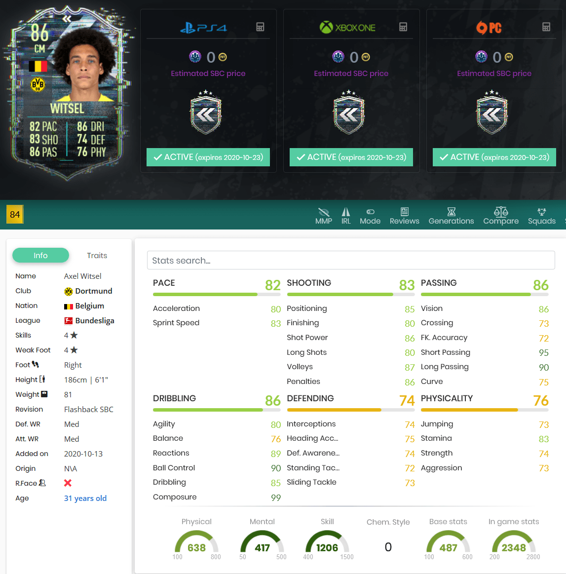 witsel flashback era fifa 21