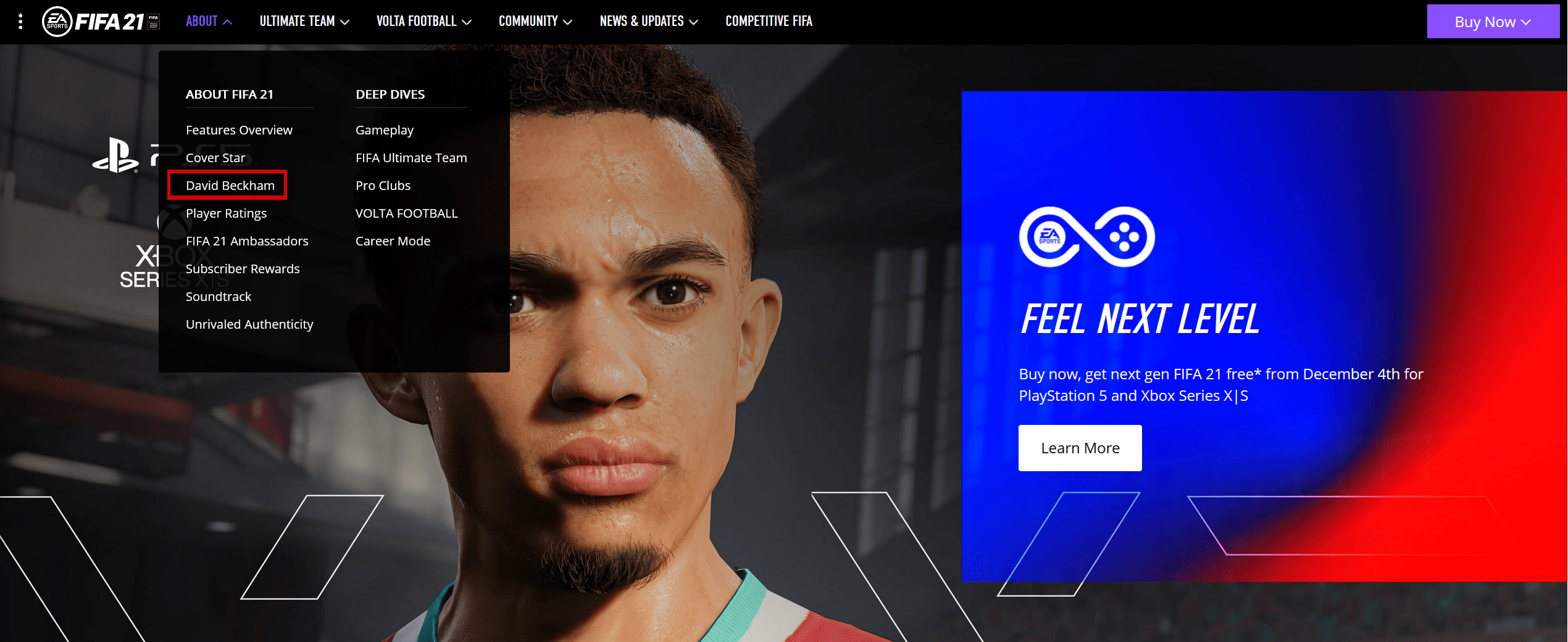 david-beckham-menu-fifa-21-site
