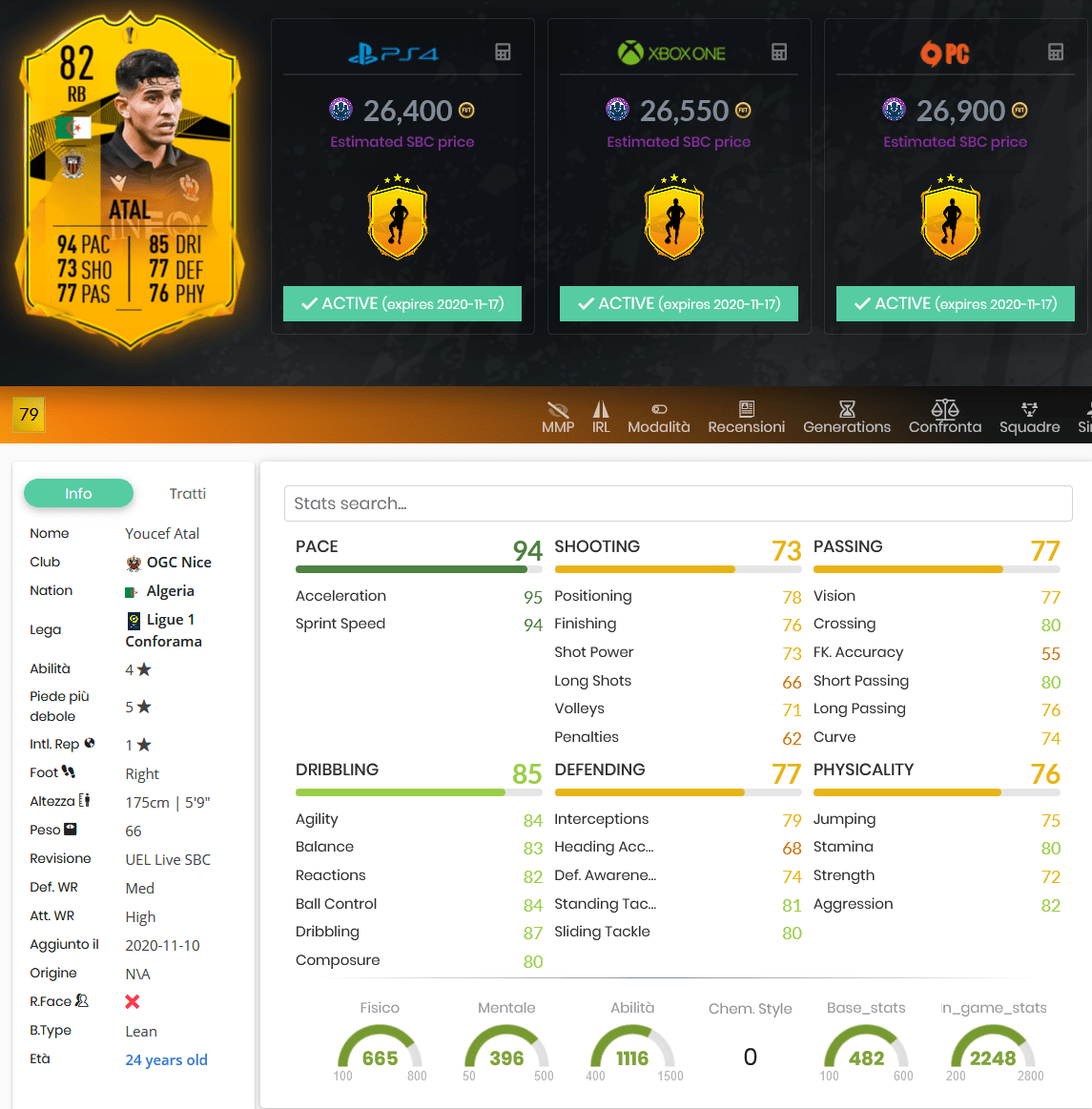 stats atal rttf uel fifa 21