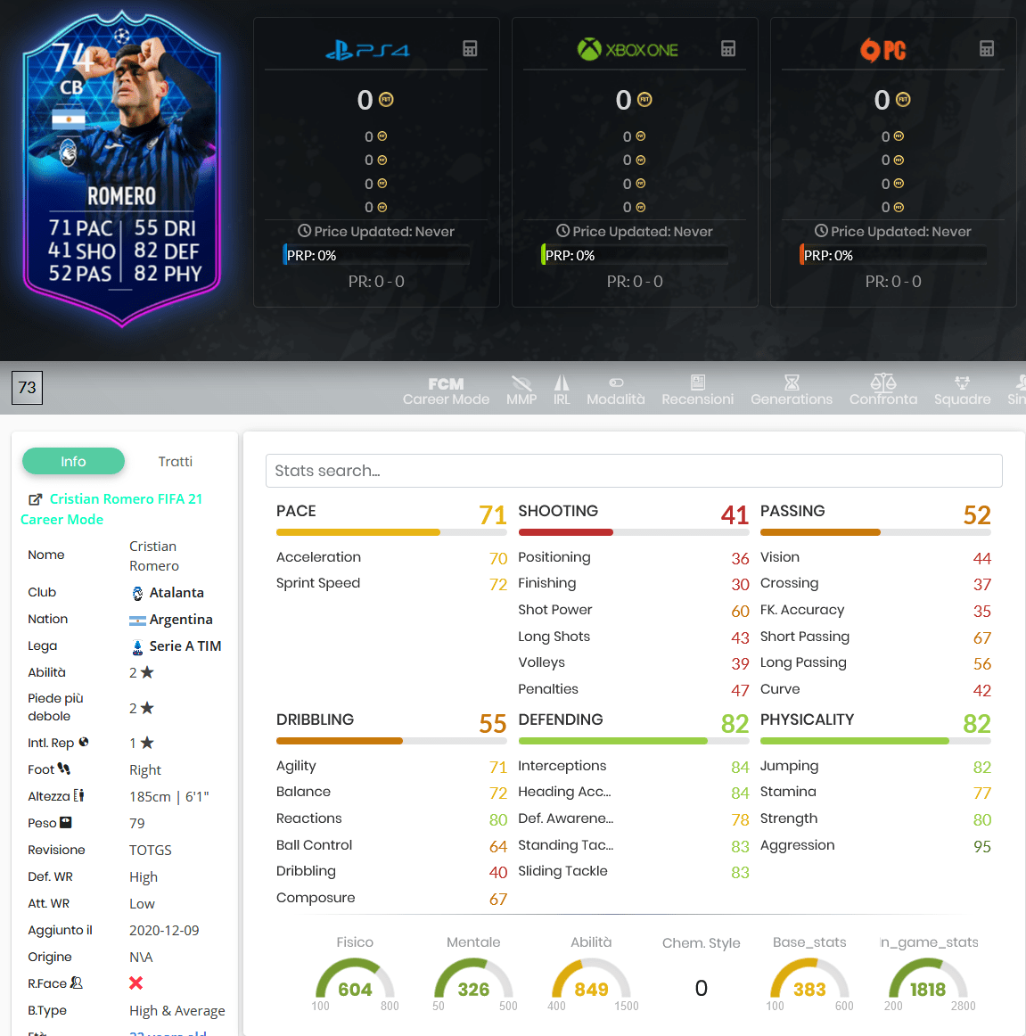 romero totgs silver stars fifa 21