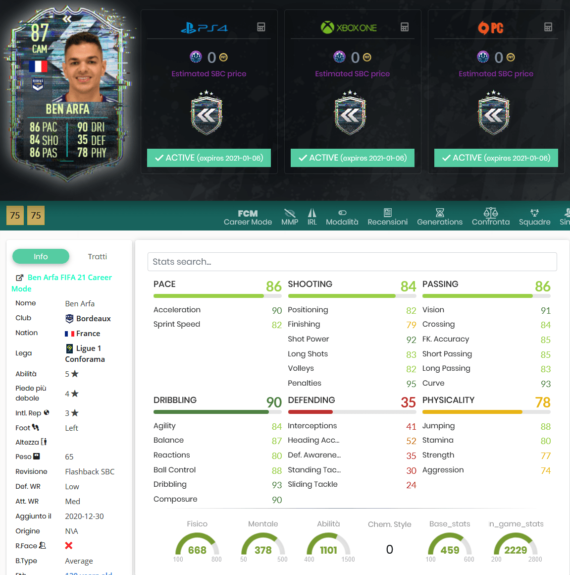 stats ben arfa flashback fifa 21