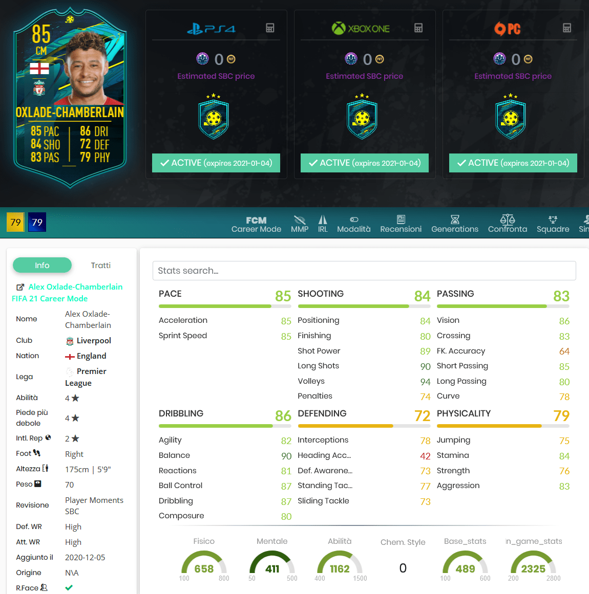 stats chamberlain moments fifa 21