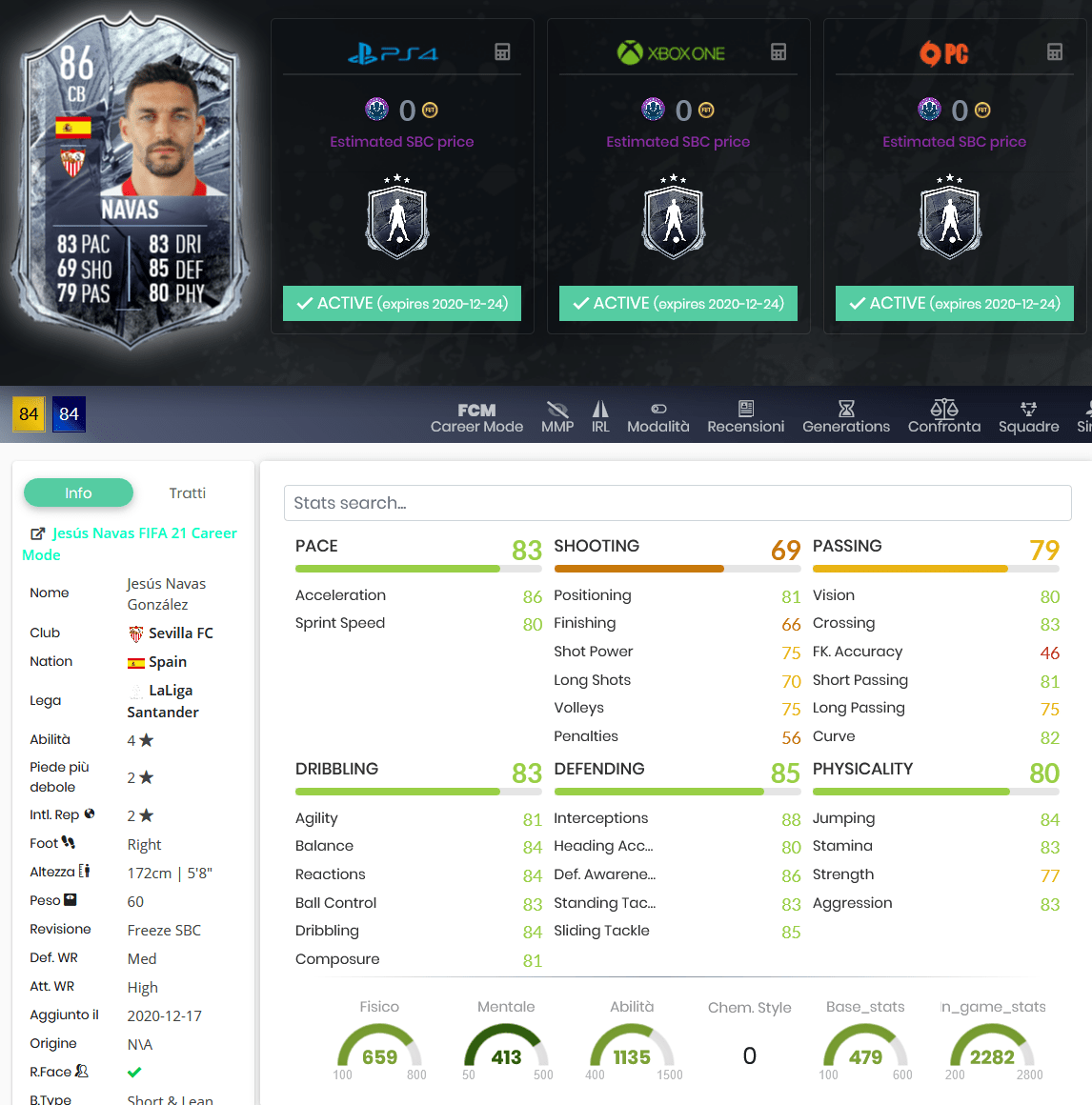 stats navas freeze fifa 21