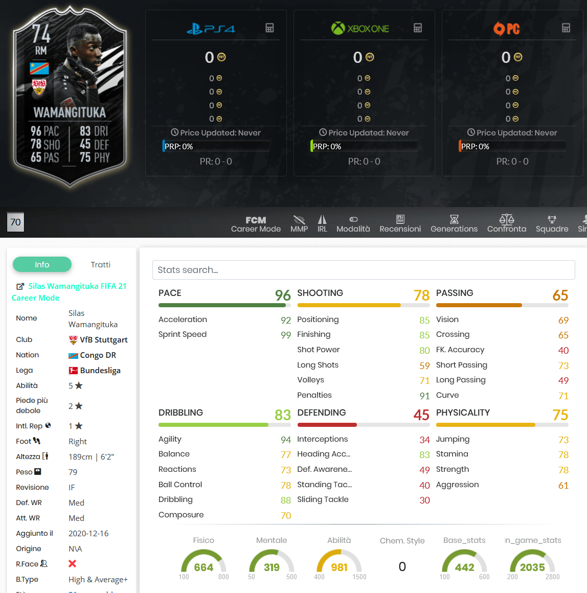 stats wamangituka silver stars fifa 21