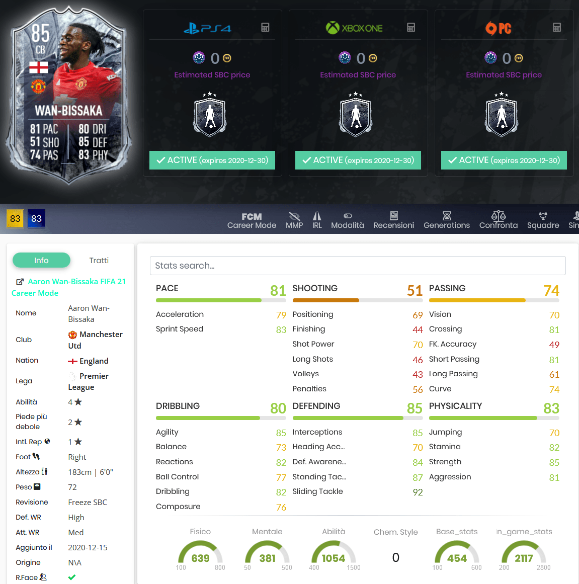 stats wan freeze fifa 21