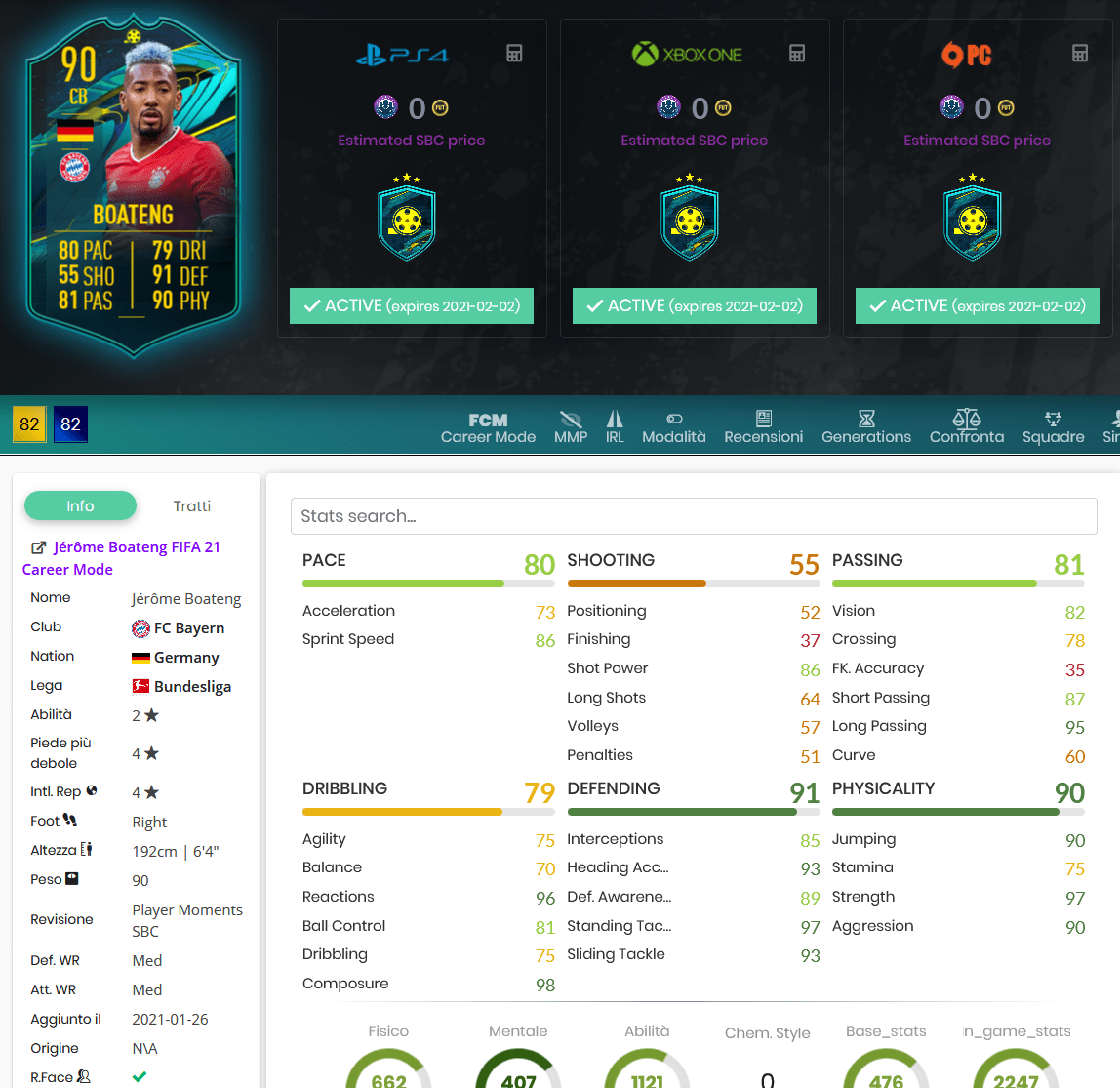FIFA 21: SBC Jerome Boateng Moments – Requisiti e Soluzioni FIFA 21: SBC Jerome Boateng Moments – Requisiti e Soluzioni