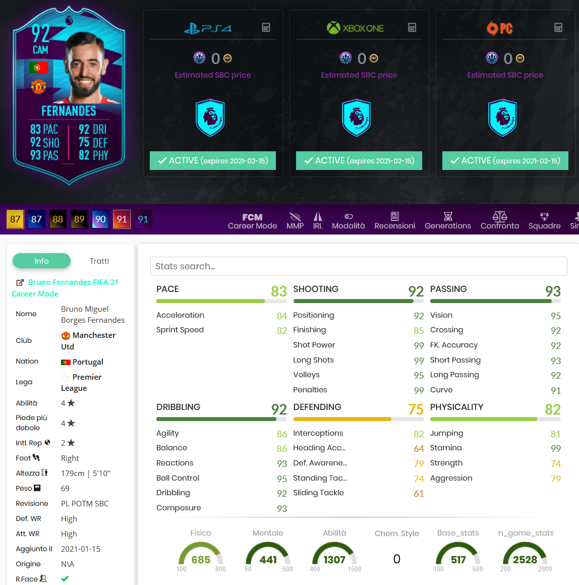 stats fernandes potm pl dicembre fifa 21
