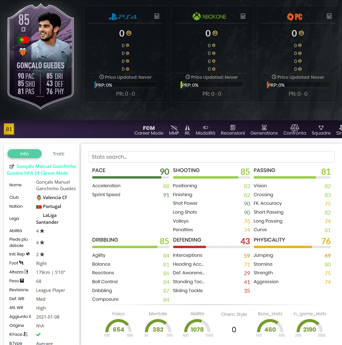 stats guedes league player fifa 21