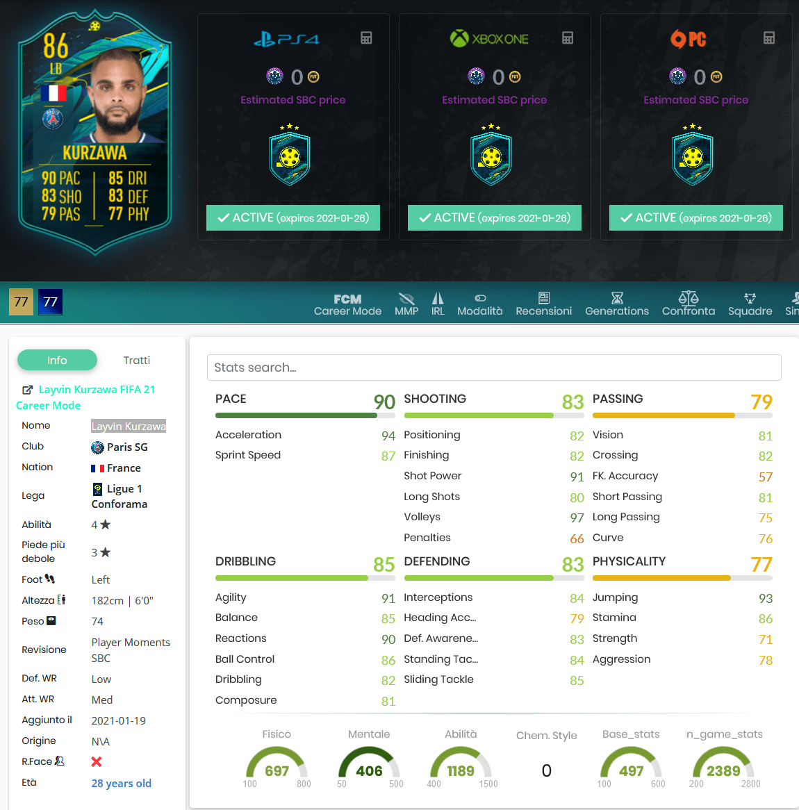 stats kurzawa moments fifa 21