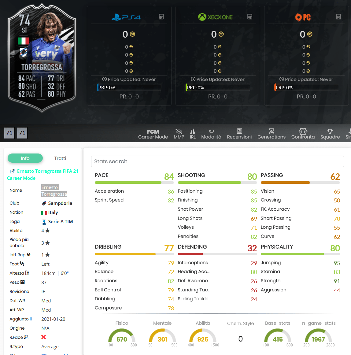 stats torregrossa silver stars fifa 21