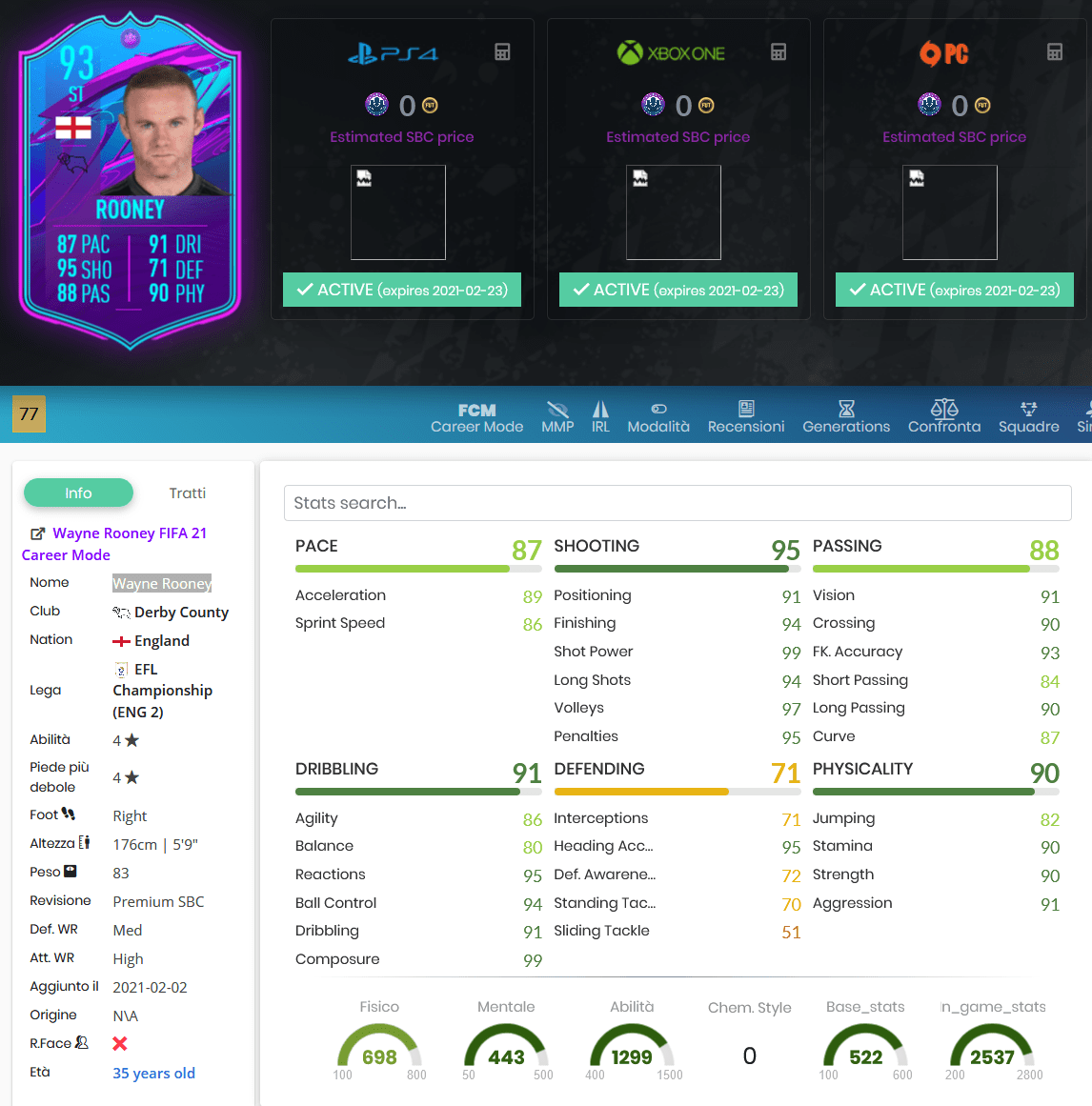stats rooney fine era fifa 21