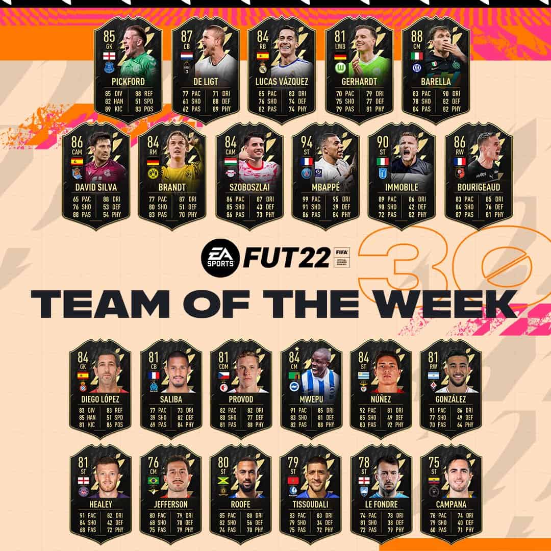FIFA 22 | TOTW 30 La nuova squadra della settimana disponibile nei  pacchetti dalle 19 | 00