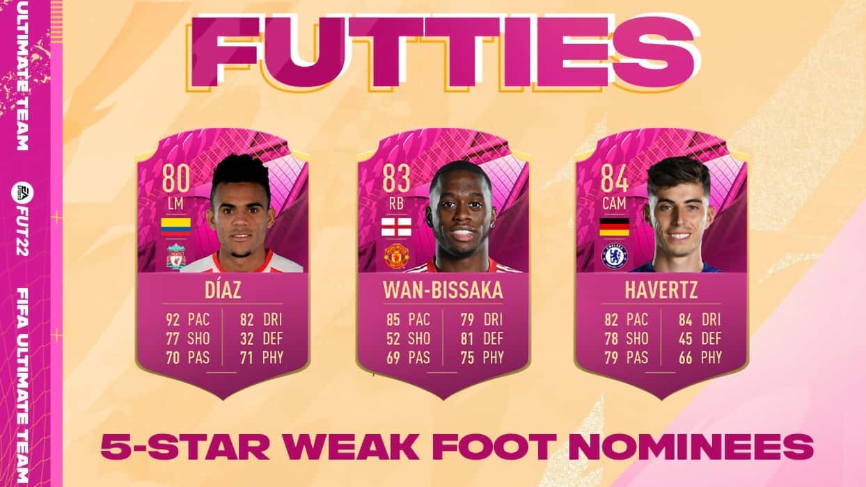 FIFA 22 Havertz, Diaz e Wan Bissaka FUTTIES Votazioni 5 stelle piede