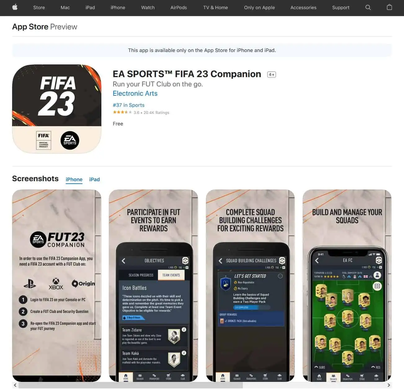 FIFA 23 Companion App iOS ed Android