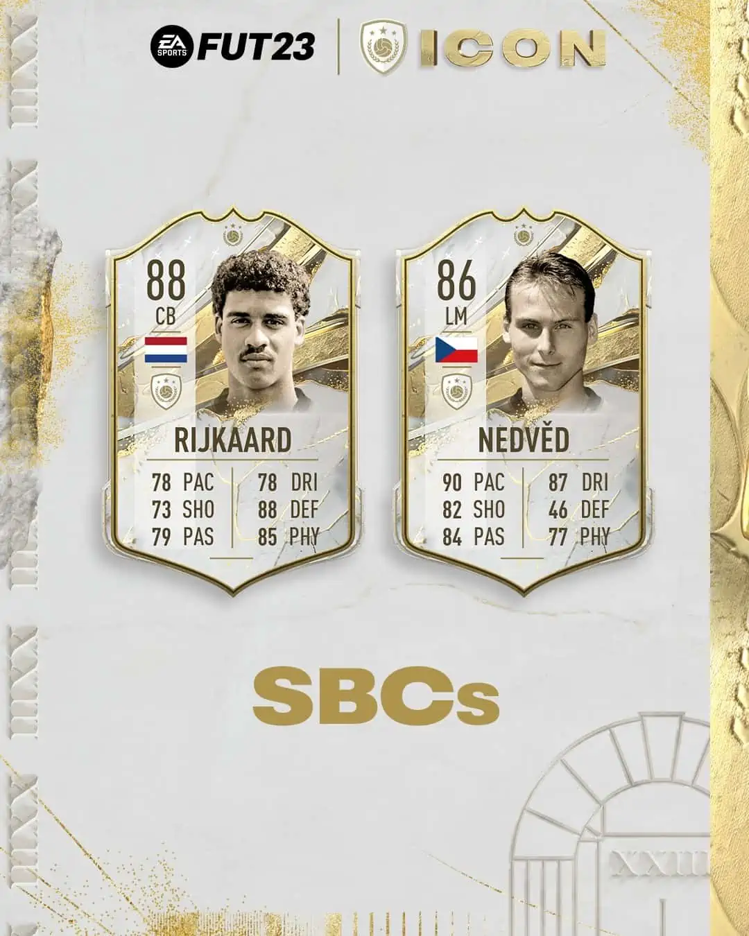 FIFA 23 SBC Nedved Base e Rijkaard Mid Icon.