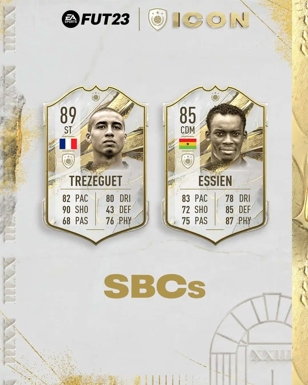 FIFA 23 SBC Essien Base e Trezeguet Mid Icon.