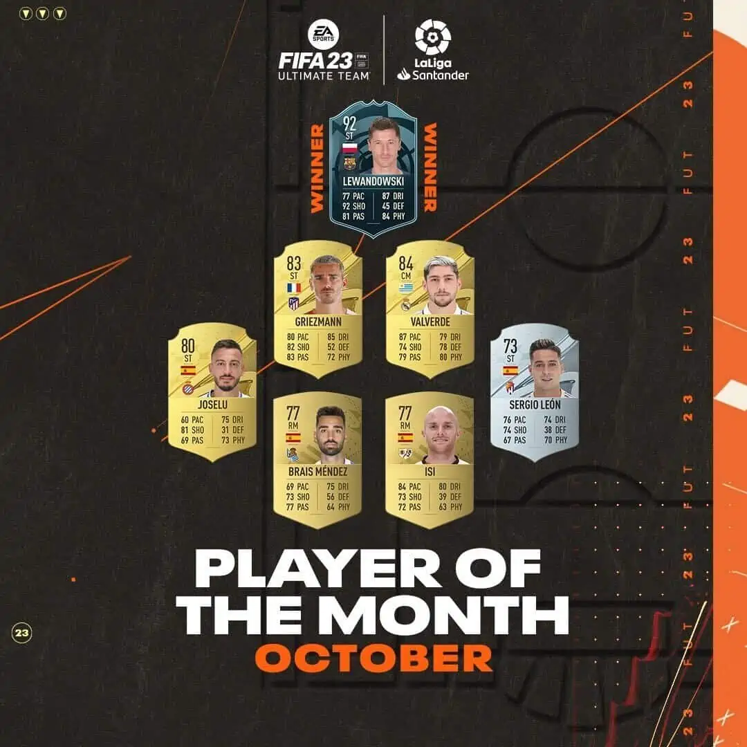 Robert Lewandowski FIFA 23 SBC POTM LaLiga Ottobre.