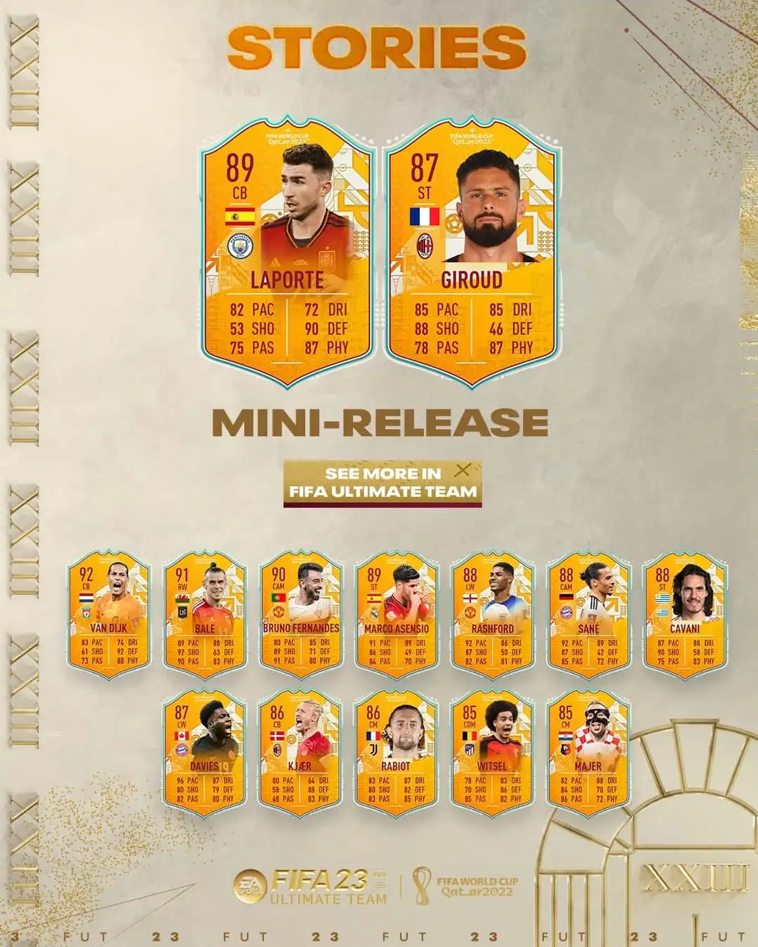 FIFA 23 Mini Release Team World Cup Stories: Le nuove carte speciali disponibili nei pacchetti dal 2 dicembre