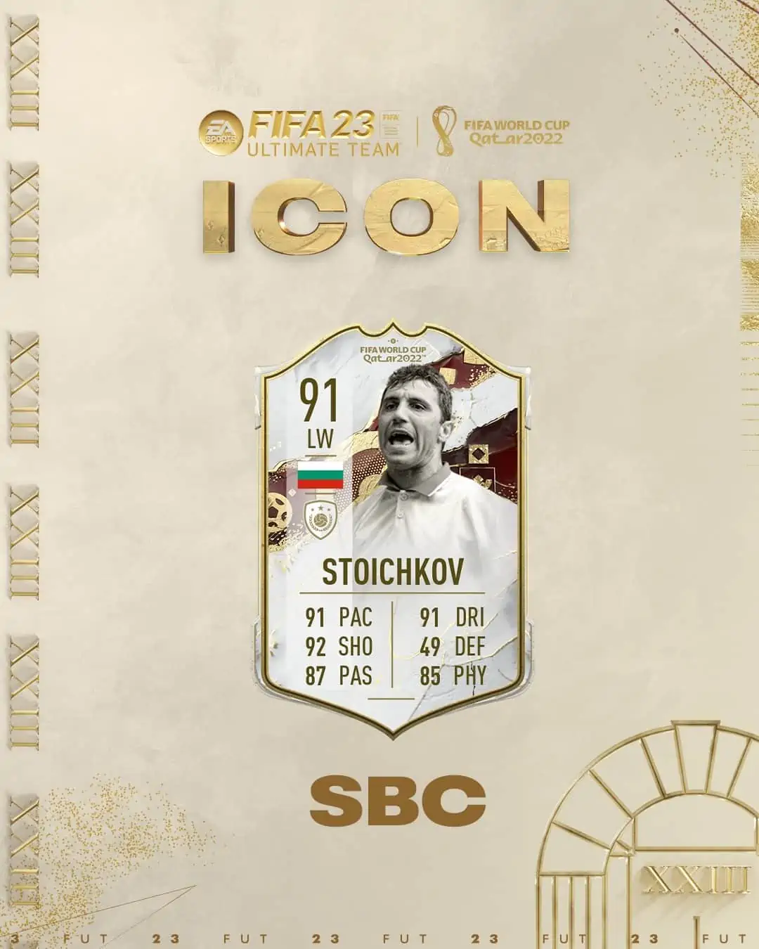 FIFA 23 SBC Hristo Stoichkov World Cup Icon: La Carta della Coppa Del Mondo per il bulgaro.