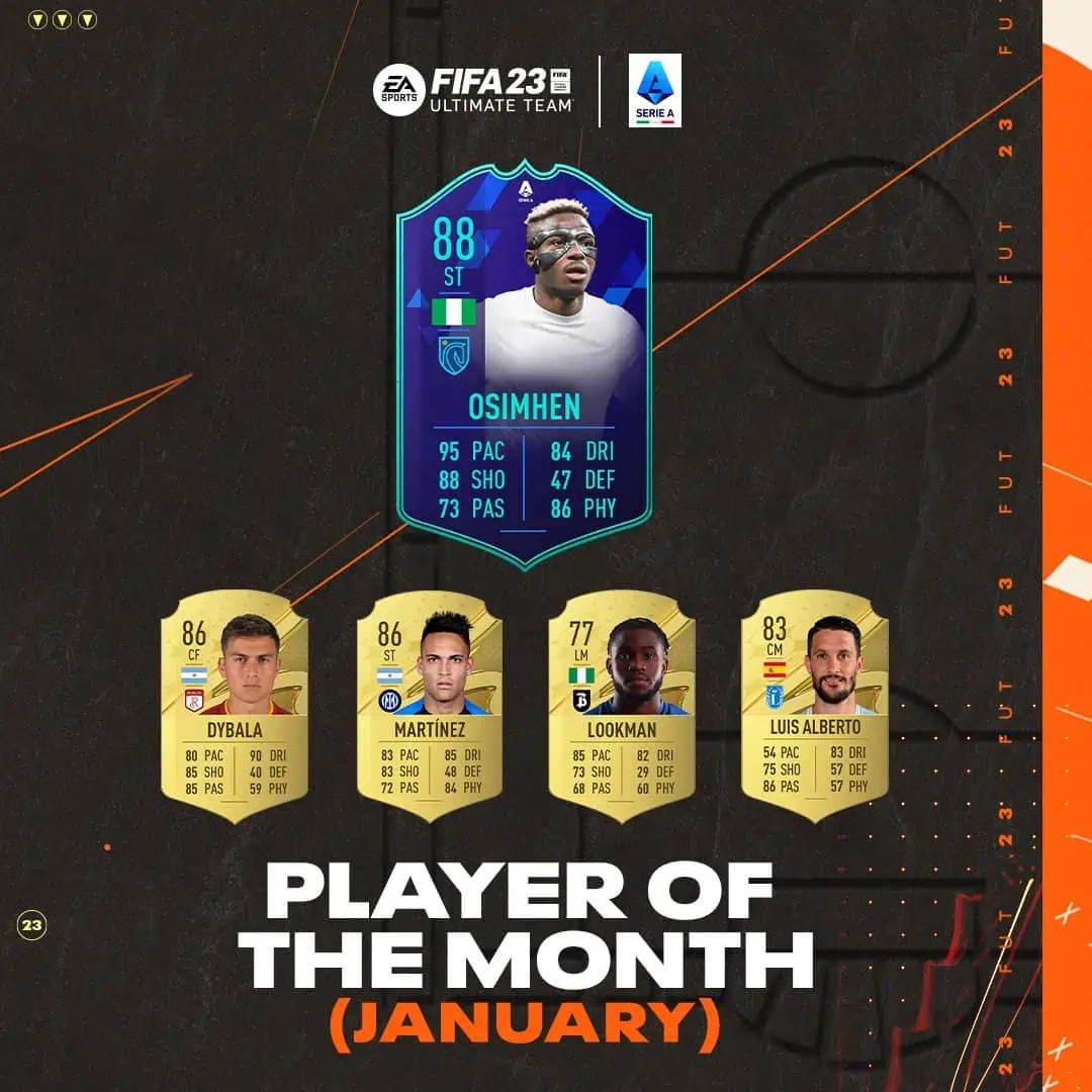 FIFA 23 SBC Victor Osimhen POTM Gennaio: Il Nuovo Player Of The Month Della Serie A.