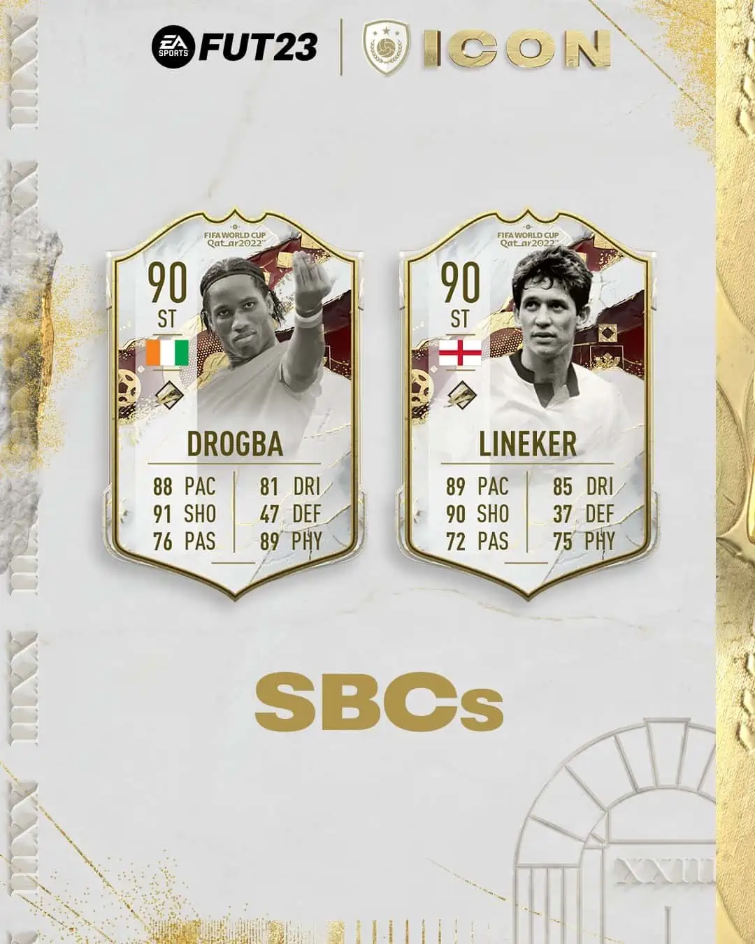 FIFA 23 SBC Drogba e Lineker World Cup Icon: Le Carte della Coppa Del Mondo.