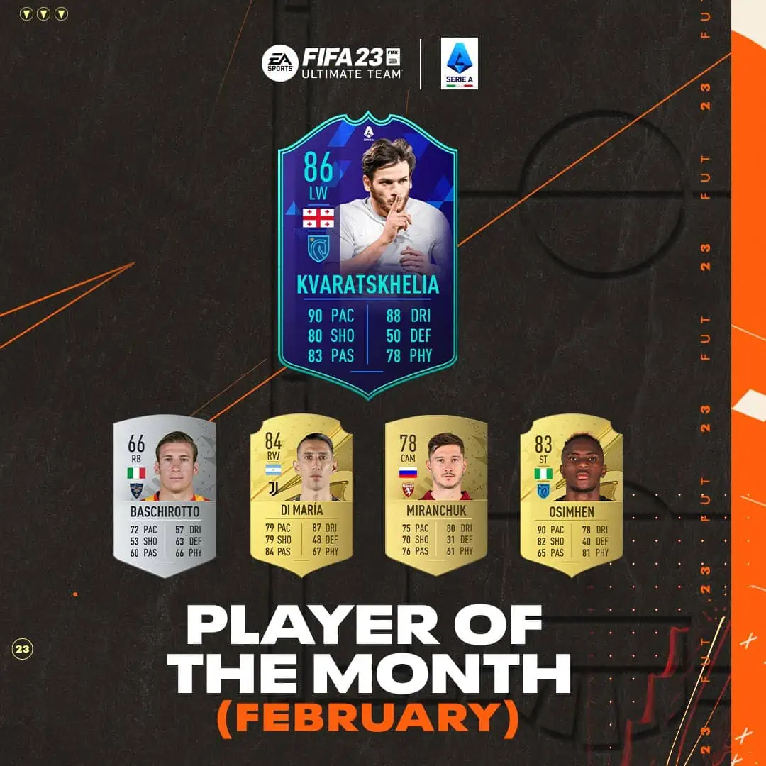 FIFA 23 SBC Khvicha Kvaratskhelia POTM Febbraio: Il Nuovo Player Of The Month Della Serie A.