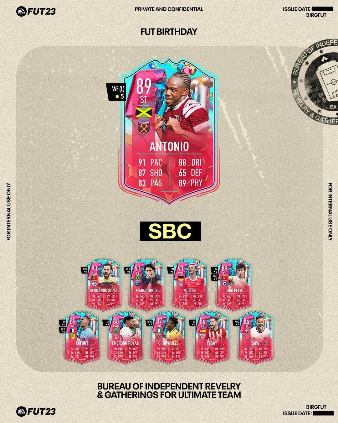FIFA 23 SBC Michail Antonio FUT Birthday: Disponibile la carta speciale del giamaicano.