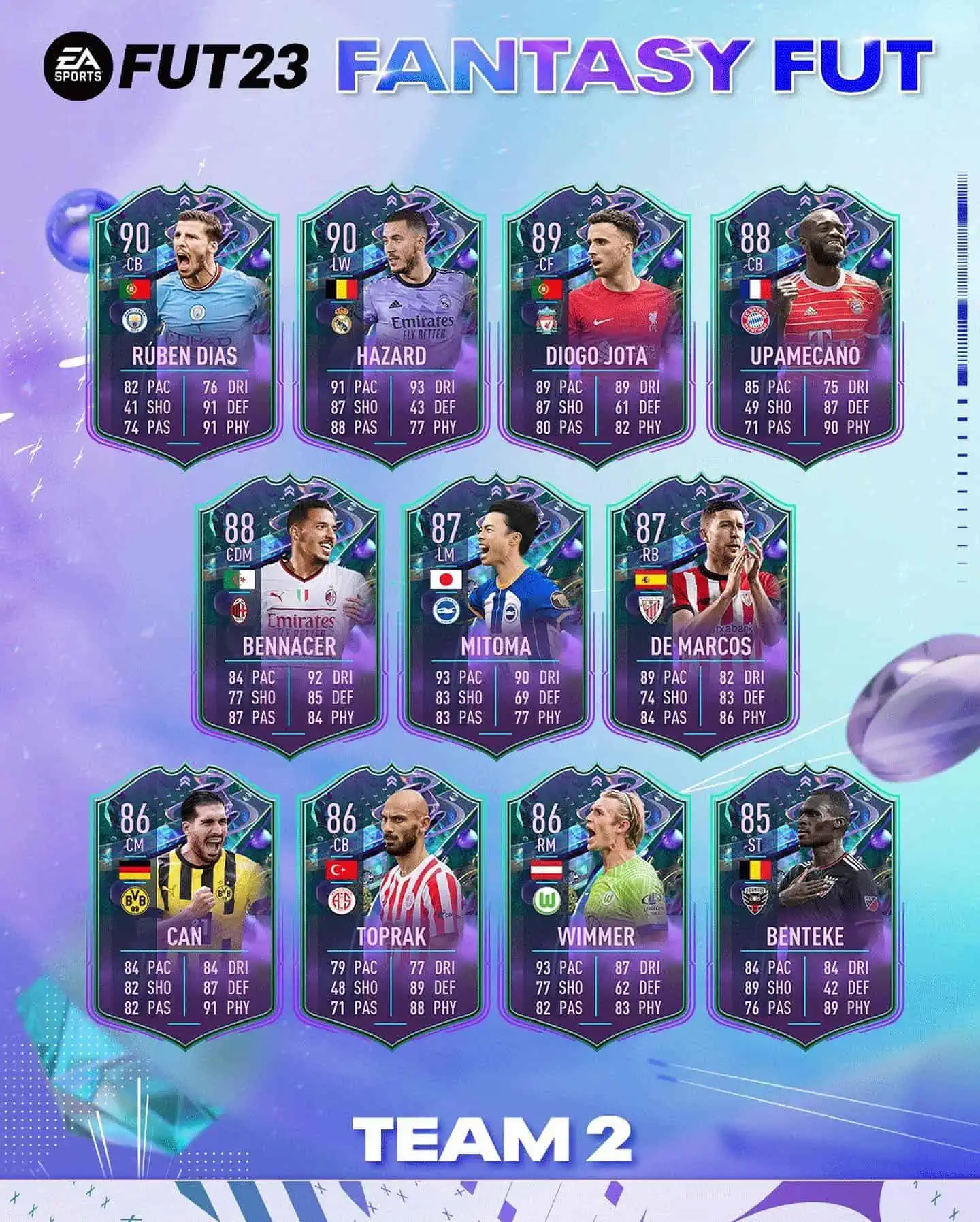 FIFA 23 Team 2 Fantasy FUT: Seconda squadra disponibile nei pacchetti dal 10 Marzo.