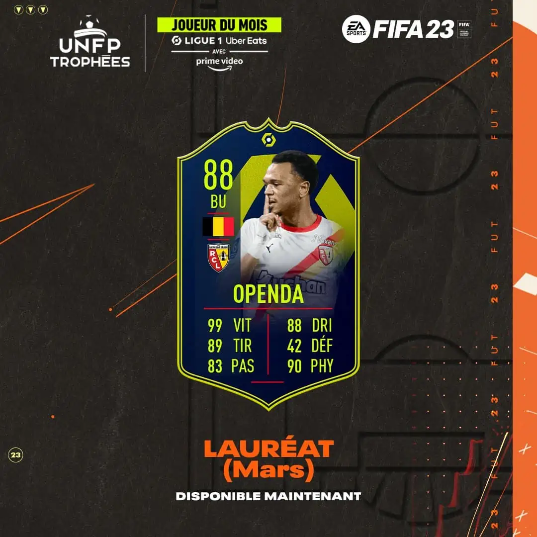 FIFA 23 SBC Lois Openda POTM Marzo: Player Of The Month della Ligue 1.