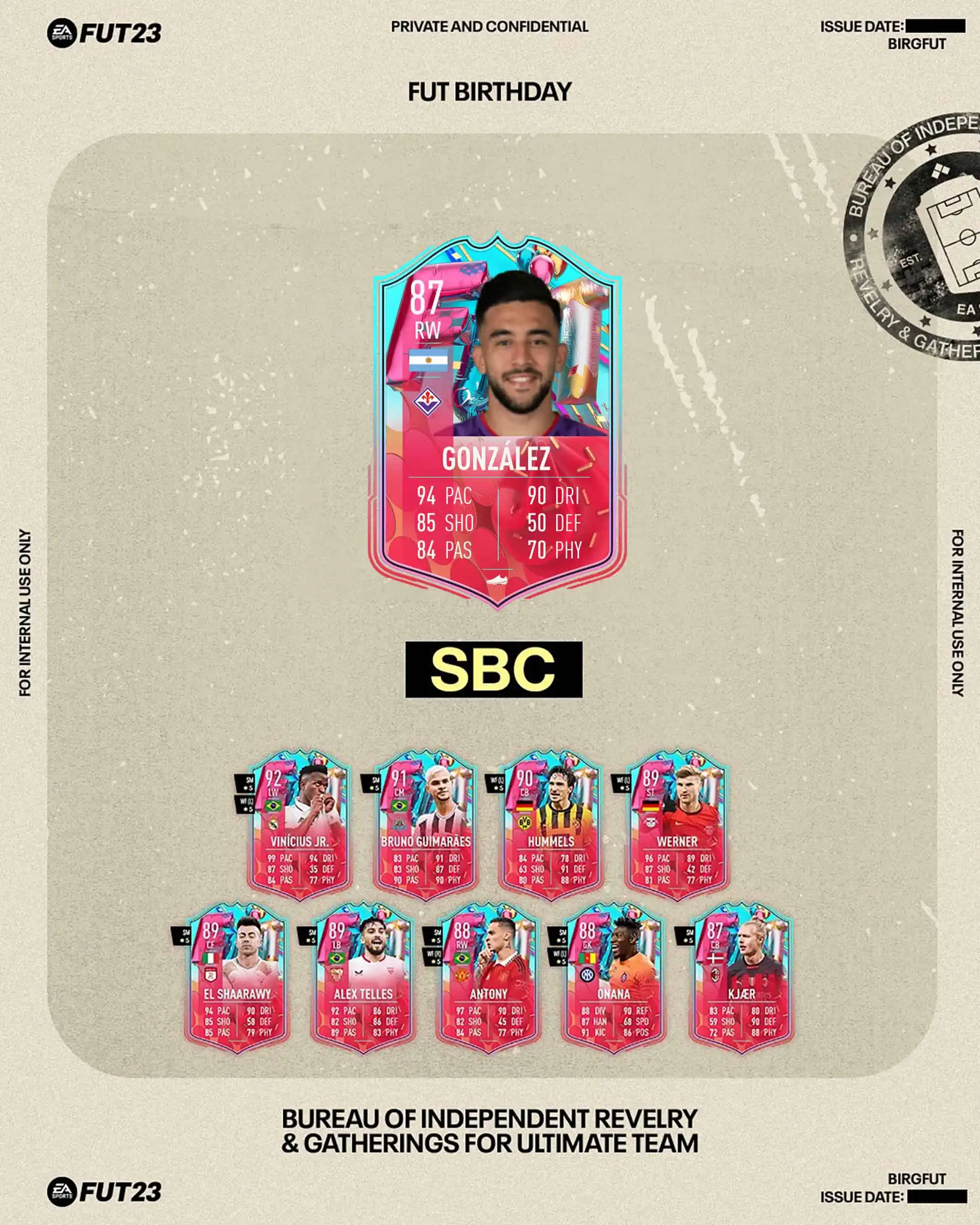 FIFA 23 SBC Nicolas Gonzalez FUT Birthday: Disponibile la carta speciale dell'argentino.